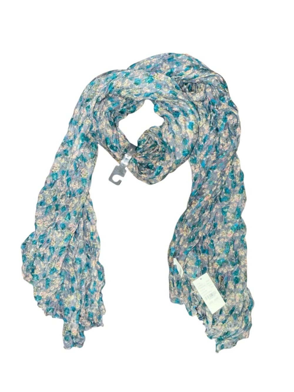 Floral Blue and Green Scarf